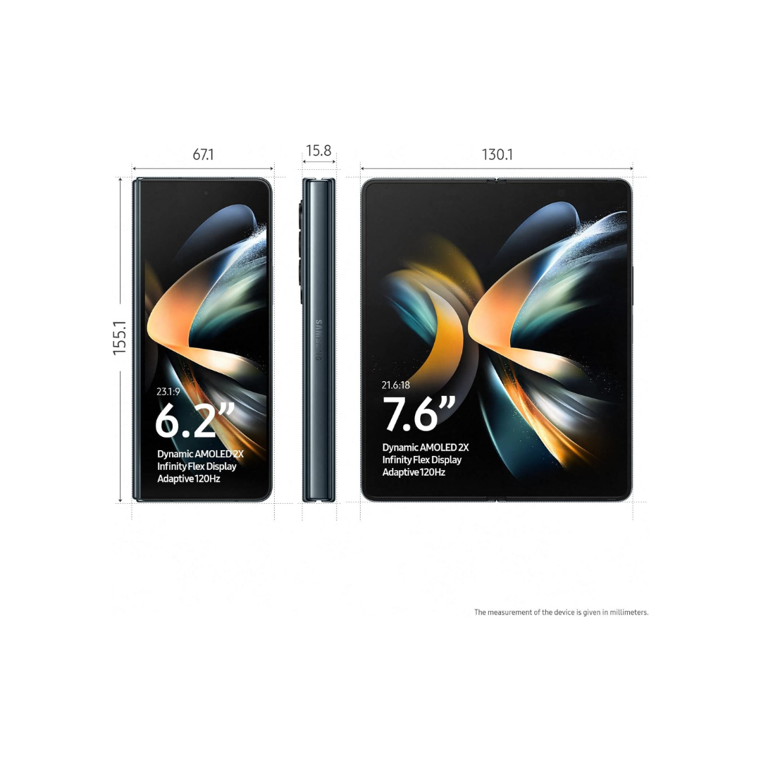 Samsung Galaxy Z Fold4 5G (Dual Sim And Esim) 7.6 inches, 256GB Rom/12GB Ram/SM-F936B - Gray Green - International Version